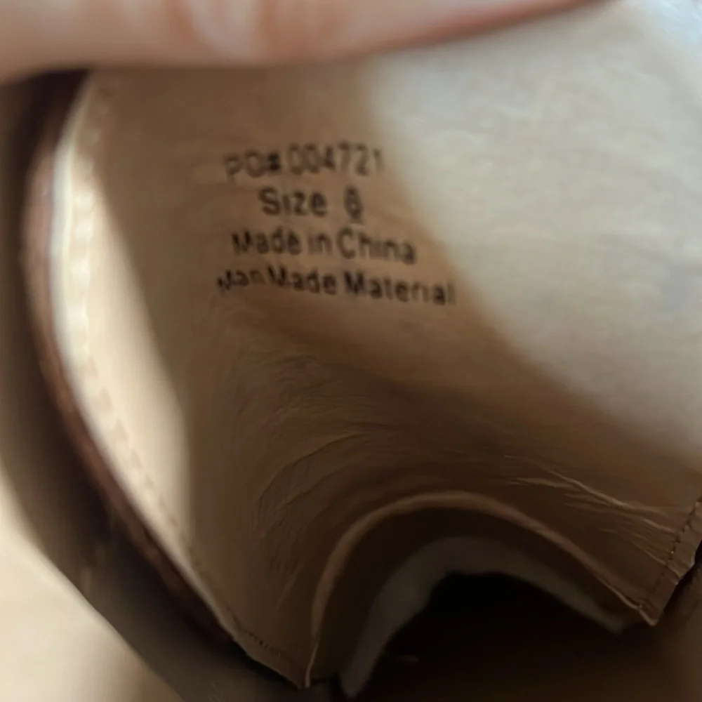 Journee Collection Brown & Gold Buckle Ankle Biker Pointed Booties Size 6 NEW - Picture 9 of 9